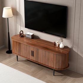 TV Stand, 55 Modern TV Console Table With Storage Compartment And Sliding Door, Gaming Entertainment Center With Cabinet For Living Room, Bedroom, Off