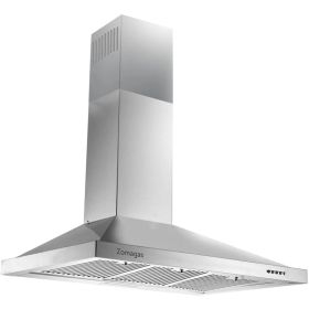 Range Hood 36 Inch;  Wall Mount Vent Hood In Stainless Steel With Ducted/Ductless Convertible Duct;  3 Speed Exhaust Fan;  Energy Saving LED Light;  P