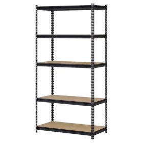 5-Shelf Steel Storage Shelf Unit, Black, 4000 lbs Capacity