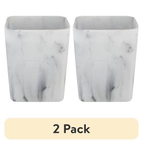 (2 pack) Faux Marble Trash Can