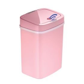Automatic Bathroom Trash Can, 3 Gallon Plastic Motion Sensor Garbage Bin with Soft Close Lid, Pink
