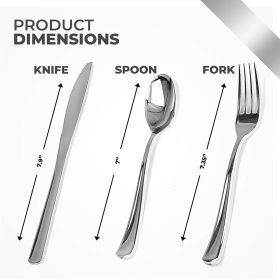 125 Disposable Heavy Duty Plastic Spoons, Fancy Plastic Silverware Looks Like Real Cutlery - Utensils Perfect for Catering Events, Restaurants