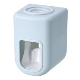 1pc Electric Toothbrush Holder Couple Toothbrush Holder Lazy Person Automatic Toothpaste Squeezing Device Wall Mounted Non Perforated Toothpaste (Items: Toothpaste Holder, Color: Blue)
