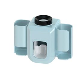 1pc Electric Toothbrush Holder Couple Toothbrush Holder Lazy Person Automatic Toothpaste Squeezing Device Wall Mounted Non Perforated Toothpaste (Items: Toothpaste Toothbrush Holder, Color: Blue)