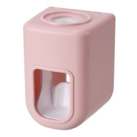 1pc Electric Toothbrush Holder Couple Toothbrush Holder Lazy Person Automatic Toothpaste Squeezing Device Wall Mounted Non Perforated Toothpaste (Items: Toothpaste Holder, Color: Pink)